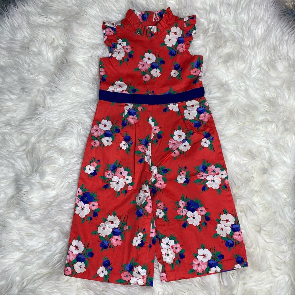 Janie and Jack NWT red floral pantsuit, romper size 18-24 months